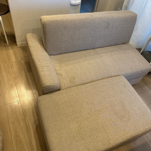 ⭐︎ほぼ新品⭐︎オットマン付きソファー (みぃ) 福岡のソファ《2人掛けソファ》の中古あげます・譲ります｜ジモティーで不用品の処分