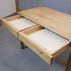 SUGIKOJO(杉工場)のレクス アルダー材 パーソナルデスク＆ワゴンです。お子様の学習机としてはもちろん在宅ワークのパソコンデスクとしてもおススメ♪コンパクトな北欧スタイルな事務机です。の画像