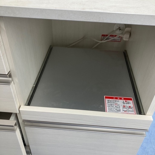 ☆ジモティ割あり☆ レンジボード 白 H200×D45×W101 クリーニング済み OJ7279 (リユースのサカイ太田)  西小泉の収納家具《食器棚、キッチン収納》の中古あげます・譲ります｜ジモティーで不用品の処分