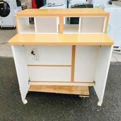 無料☆キッチンカウンター☆ホワイトカラー☆多機能・ヤケ・キズ、A-023【こちらは店舗です。浜村鹿野温泉ICから3分 買取本舗 宮本リサイクル 営業時間9～19時 定休日水曜のみ←連絡できませんm(_ _)m】の画像