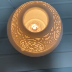 アンティーク陶器ランプの画像