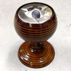 昭和レトロ スタンド灰皿 直径：約20.2㎝ アンバー スモーキングスタンド 喫茶店 アンティーク カフェ 雑貨 札幌市 中央区 南12条の画像