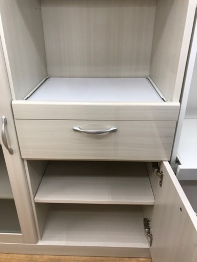 ☆ジモティ割あり☆ キッチンボード 白 H94.5×D50.7×W119.5 クリーニング済み TJ3147 - 食器棚、キッチン収納