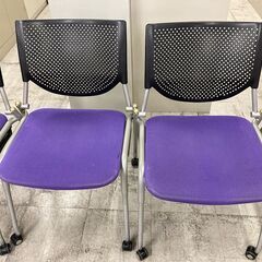 中古オカムラスタックチェアスタッキングチェア会議椅子ミーティングチェアオフィスチェアキャスター付プロスタック布張り4脚セット販売品愛知一宮市… (GP 一宮) 一宮のオフィス用家具《いす》の中古あげます・譲ります｜ジモティーで不用品の処分