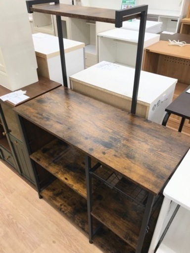 ★ジモティ割あり★キッチン収納棚　ブラウン　木製　美品　 H136×W90×D42　 クリーニング済み KJ8291
