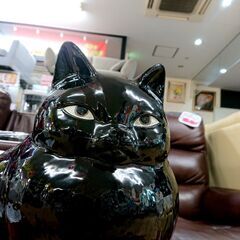 HKドマン オブジェ 黒猫 全高31cm 置物 インテリアの画像
