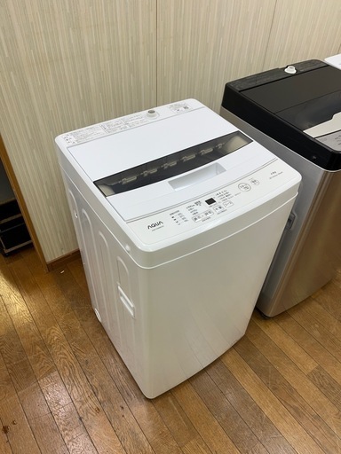 美品✨ コンパクトタイプ!! 2022年 4.5kg洗い AQUA 全自動電気洗濯機 AQW-S4MBK