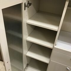 ジャングルジャングルサカイ石津店】ニトリ フォルム レンジ台 食器棚 レンジ台 二人暮らしに最適 シンプル ホワイト 堺市 石津 クリーニ… (JG サカイ石津店) 石津川の収納家具《食器棚、キッチン収納》の中古あげます・譲ります｜ジモティーで不用品の処分