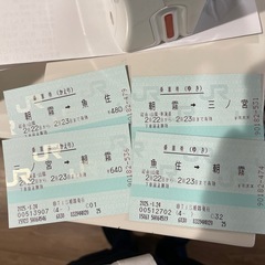 JR魚住からJR三ノ宮までの往復切符