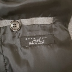 未使用　ZARA MAN ベーシックSサイズ　グレー テーラードジャケット 36の画像