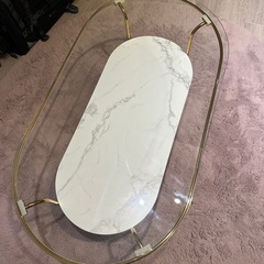 Francfrancレガート コーヒーテーブル L ゴールド×マーブル （W950）の画像