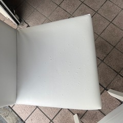 ダイニング　ガラステーブル　チェアーセット　ガラス　白　ダイニングテーブル　白　の画像