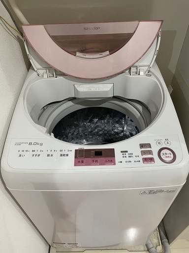 💁‍♀️☘️大阪市内配達設置無料💁‍♀️シャープ洗濯機乾燥機付き6kg乾燥3KG🍀保証有り - 家電