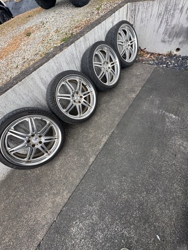 19インチ WORK VARIANZA 【19×8.0J +45 PCD:114.3×5H タイヤ付き4本セット (かずま)  磐田のタイヤ、ホイールの中古あげます・譲ります｜ジモティーで不用品の処分
