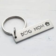 ステンレス製/犬のお母さんキーホルダー（新品）の画像