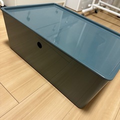[IKEA/イケア/通販]KUGGIS クッギス 収納ボックス ふた付き, ターコイズの画像