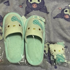 新品未開封 ハローキティ サンリオ 当りくじ スリッパ ブルー 水色