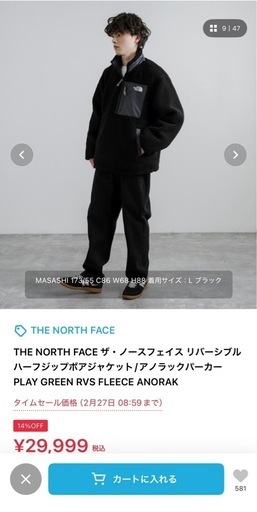 【海外限定品・新品】ノースフェイス　リバーシブルハーフジップボアジャケット　　