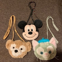 ミッキーマウス、ダッフィー、ジェラトーニのポーチセット