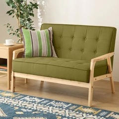 2人用布貼りソファ