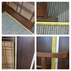 [八3487]  和風パーテーション　外形寸法　幅740X2  奥行25㎜  高さ1455㎜の画像
