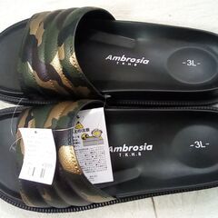 ☆Ambrosia メンズ カモフラ柄 サンダル ３Lサイズ