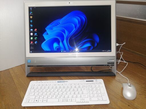 ●スマホ連携同期データ管理用NECWindows11液晶一体型オールインワンPC　　Typ-Cケーブル付属。スマホを圧迫しているデータ、動画・映像・音楽　のメディアデータ保管管理用としていかがですか？ ワイヤレスキーボード+ワイヤレスマウス