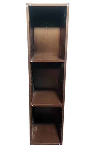 スリム型3段本棚　ダークブラウン　30x88x22.5cm