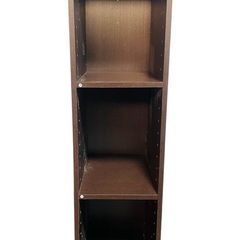 スリム型3段本棚　ダークブラウン　22.5x88x30cm