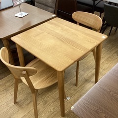 KB-13【新入荷　リサイクル品】大川家具　RIVER ダイニング3点セット　ナチュラルの画像