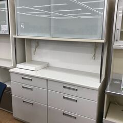 ☆ジモティ割あり☆ 松田家具 レンジボード ホワイト H179×D48.5×W117 クリーニング