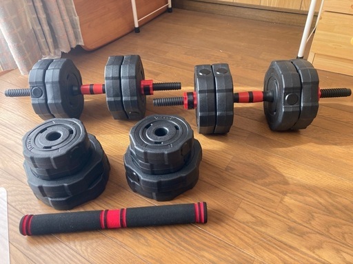【直接の引渡しのみ】32kg可変式ダンベル2個＆トレーニングベンチ 直接の引渡しのみ】32kg可変式ダンベル2個＆トレーニングベンチ