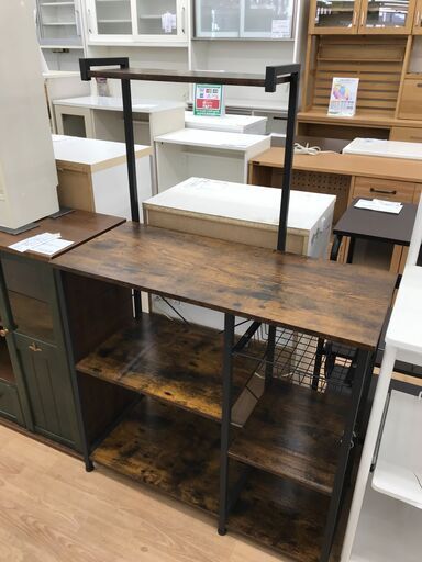 ★ジモティ割あり★  キッチン収納 ブラウン H136×W90×D42 クリーニング済み KJ8309