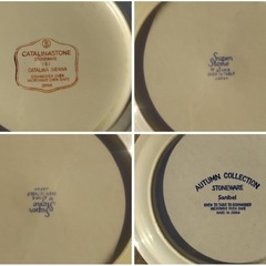 【GO-454】ストーンウェア食器 丸皿 洋風皿 4種 12枚セットの画像