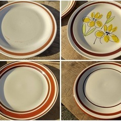 【GO-454】ストーンウェア食器 丸皿 洋風皿 4種 12枚セットの画像