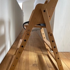 子供用　ハイローチェア　折りたたみ式　木製