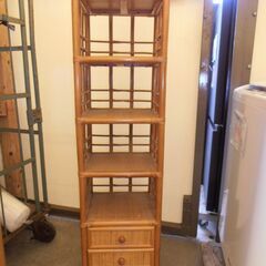 456＞　値下げしました！　中古　籐家具　飾り棚　ラック