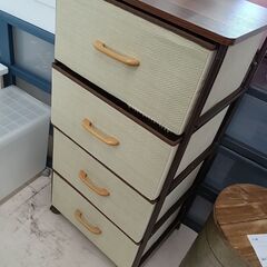 ★ジモティ割あり★  ４段衣装ケース ブラウン×べージュ W45...