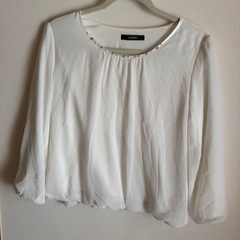 (^^)【SHOO・LA・RUE】ホワイトバルーンスリーブトップ...