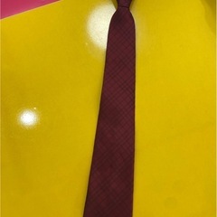 No.115710敬愛高校　ネクタイ　赤　チェック　男子
