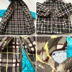 リバーシブル✨anyFAM キッズ 110 中綿コート 青色 フード フリース
の画像
