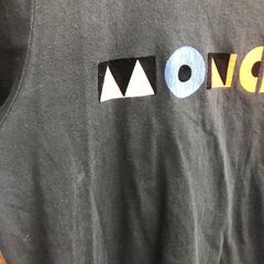 【A458】Tシャツ MONCLER ベロアロゴ ブラック サイズSの画像
