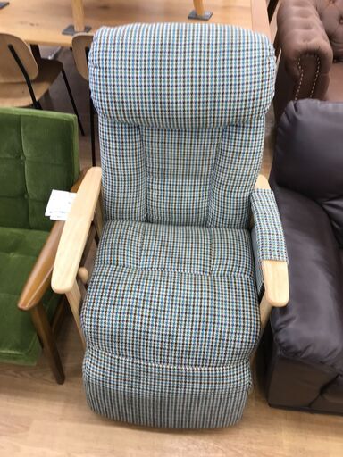 ★ジモティ割あり★  リクライニングチェア グリーン クリーニング済み KJ8317