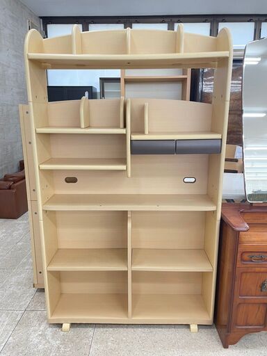 ★ジモティ割あり★ コイズミファニテック 収納棚 ナチュラル H160×D23×W94 クリーニング済み TJ10914