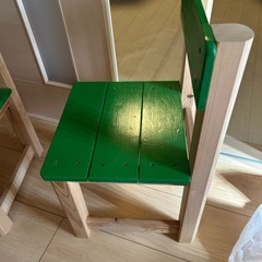 子供用　ベンチと椅子の画像