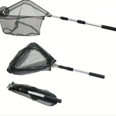 ★新品未使用★伸縮式折り畳み釣りネット★