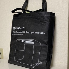 【引越しセール】簡易スタジオ シンプルな撮影ボックス 円形led搭載 折りたたみ式撮影キットの画像