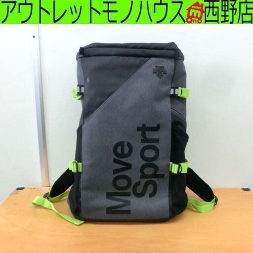 デサント バックパック Move Sport DMAPJA05 グレー杢×ブラック×紐ライム リュックサック スクエア 40L DESCENTE 札幌市 西区