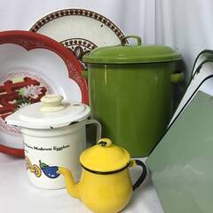 🌏🌏🌏kt6/52　古い ホーロー キッチン用品 9点 まとめて...