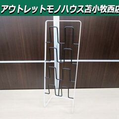 スリッパラック スチール 4段 ブラック×ホワイト 玄関収納 ス...
